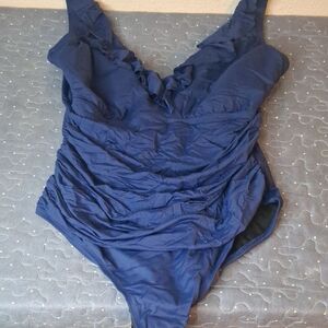 CHAPS Navy Blue One Piece Swimsuit size 20W